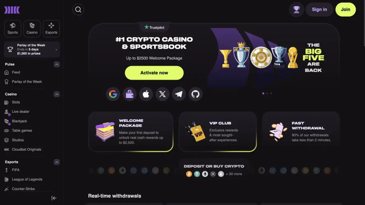 Casinoets synlige brugerflade