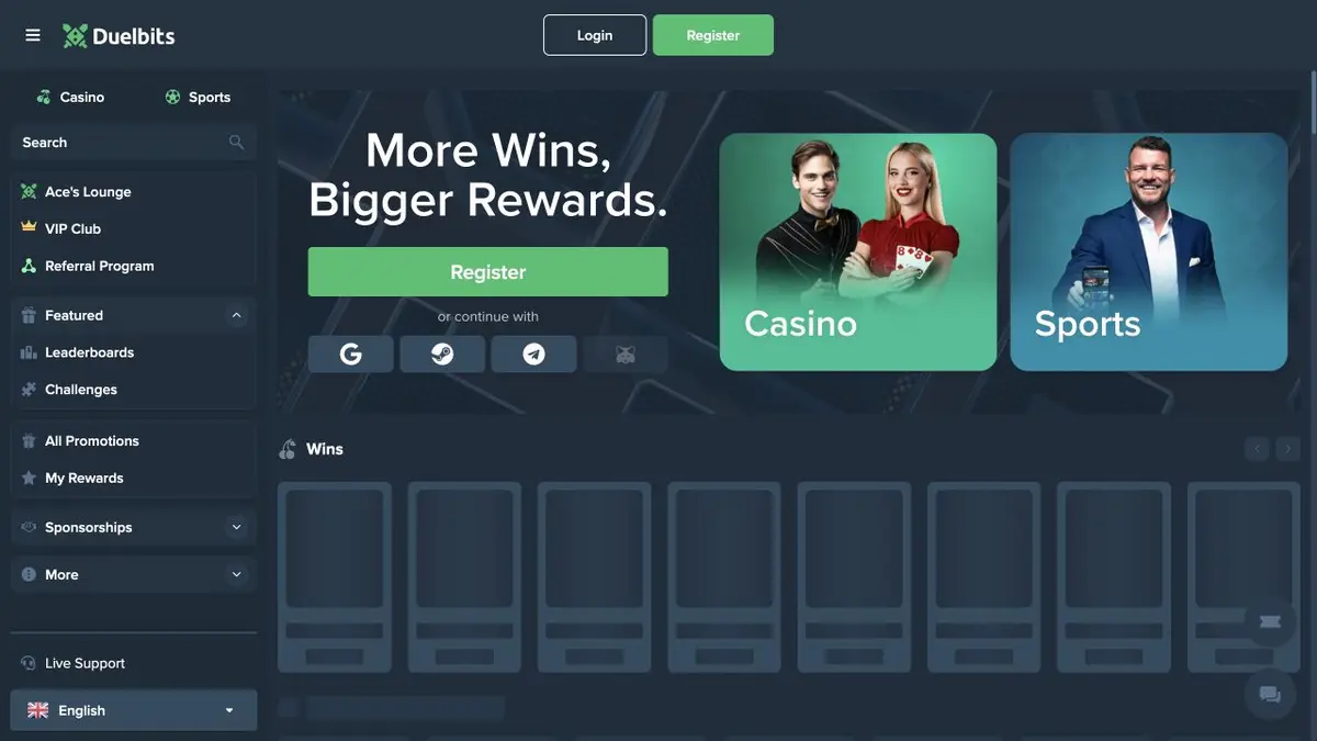 Duelbits casino brugerflade som udgangspunkt for alternativer